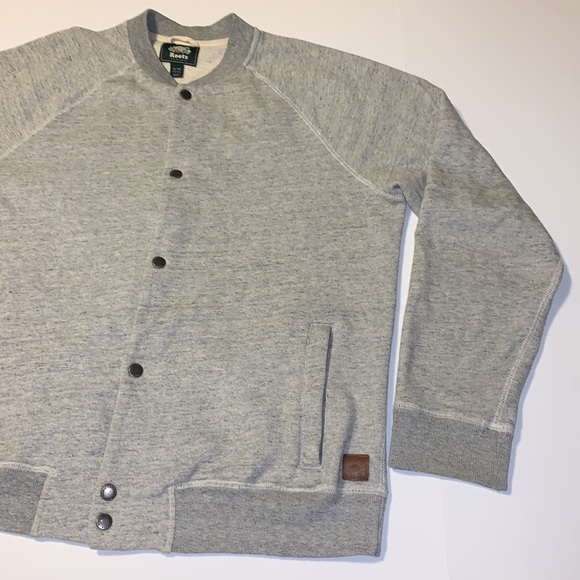 Roots Canada Grey Thick Jersey Cotton Sweater Jacket - Women’s Size XL - Picture 5 of 10